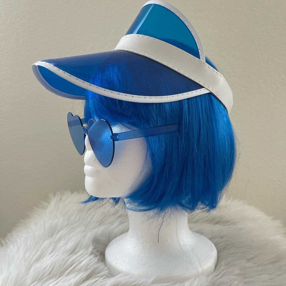Blue Bob Wig and or Scarf - Picture 5 of 16